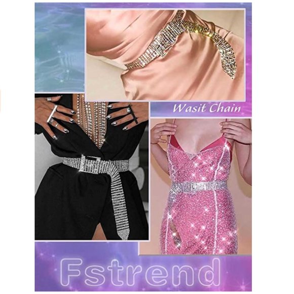 Sparkle Crystal Rhinestone Chain Belts main image 6